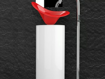 LEONARDO KOIN XL FLOWER RED FERRARI - Floor-standing wooden vanity unit by Glass Design - view 2